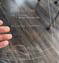 Load image into Gallery viewer, Acrylic Pattern Template - Boon Wallet by XOXO Lauren
